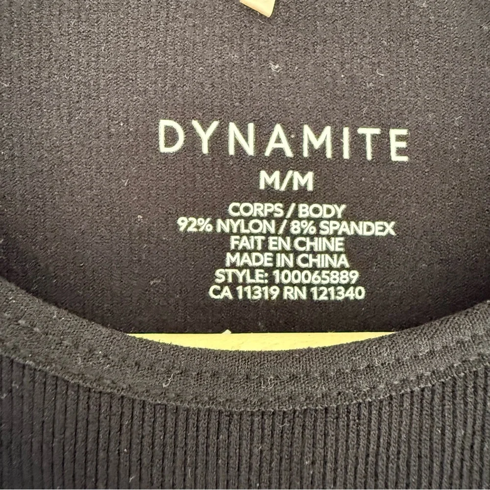 Dynamite Women's Athletic Black Cropped Tank - Picture 2 of 3